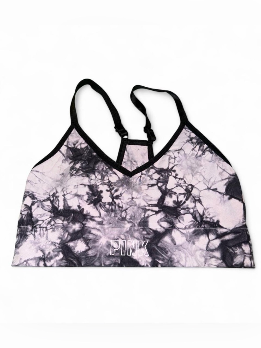 PINK Victoria's Secret Women's Tie-Dye sorts bra - Black & Light Pink